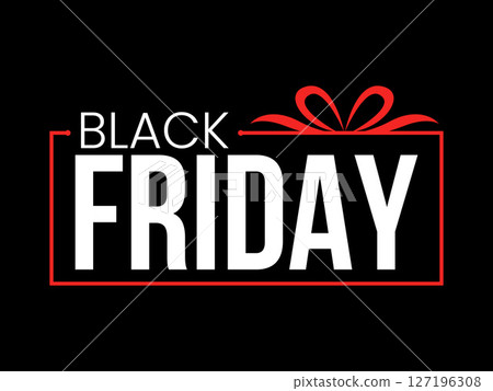 Black Friday Gift Box Vector Graphic 127196308