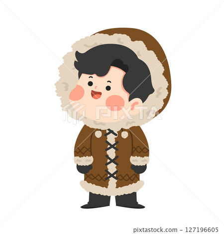 Illustration of Man Wearing Winter Parka 127196605