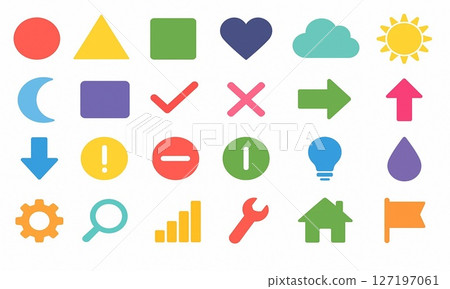 多彩的平面設計圖示集 多彩的平面設計圖示集 127197061