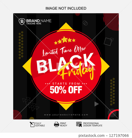 Black Friday Limited Time Offer Social Media Post - Starts From 50% Off 127197066