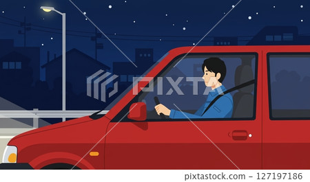 Under the starry sky! A romantic night drive along a quiet mountain road Under the starry sky! A romantic night drive along a quiet mountain road 127197186