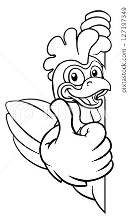Chicken Cartoon Rooster Cockerel Bird Mascot 127197349