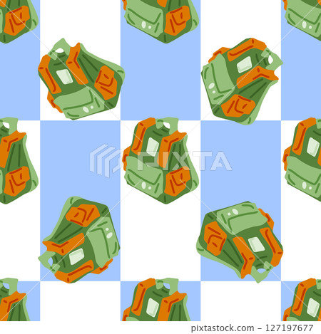 Seamless Hiking Backpack Pattern Design 127197677