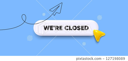Closed search bar. Share plane line icon. We are closed. Business closure sign. Store bankruptcy symbol. Search button with 3d cursor. Vector Closed search bar. Share plane line icon. We are closed. Business closure sign. Store bankruptcy symbol. Search button with 3d cursor. Vector 127198089