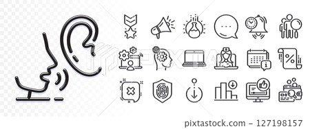 Scroll down, Chemistry experiment and Like video line icons for web app. Glare of light effect. Message icon. Pack of Telemedicine, Fingerprint, Time management pictogram icons. Vector Scroll down, Chemistry experiment and Like video line icons for web app. Glare of light effect. Message icon. Pack of Telemedicine, Fingerprint, Time management pictogram icons. Vector 127198157