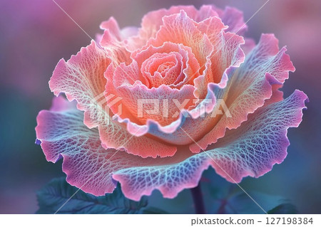 Beauty of Nature Explored Through a Rose Transformed Into an Abstract Wonder. Generative AI 127198384