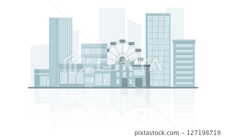 cityscape monochrome silhouette 127198719