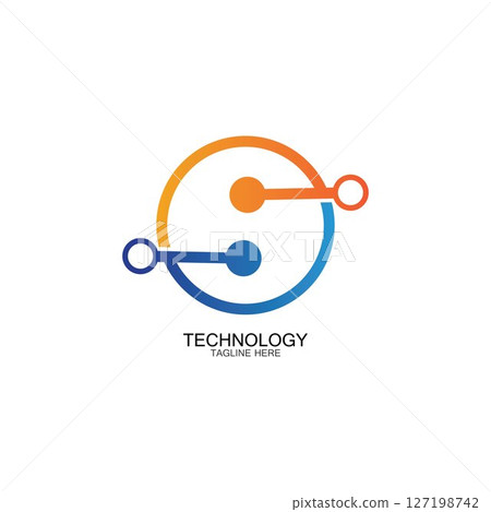 circuit technology logo vector template-vector 127198742