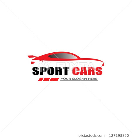 sport car logo template design vector - Vector 127198830
