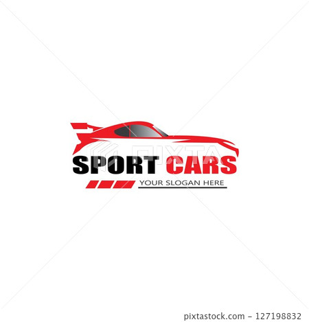 sport car logo template design vector - Vector 127198832