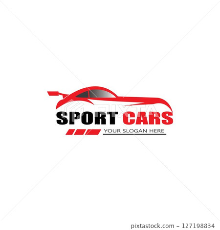 sport car logo template design vector - Vector 127198834
