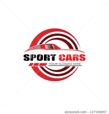 sport car logo template design vector - Vector sport car logo template design vector - Vector 127198847