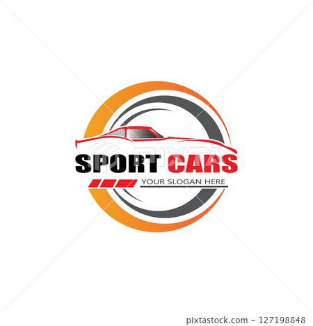 sport car logo template design vector - Vector 127198848