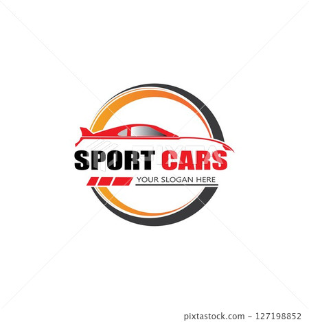 sport car logo template design vector - Vector 127198852