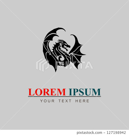 simple dragon logo vector illustration 127198942