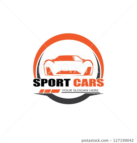 sport car logo template design vector - Vector 127199042