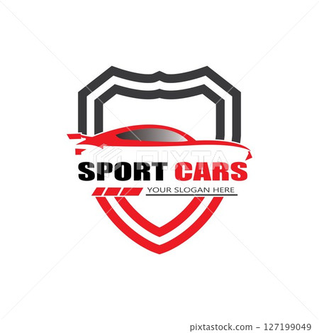 sport car logo template design vector - Vector 127199049