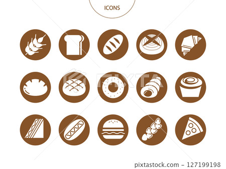 Bread icon pictogram vector illustration set 127199198