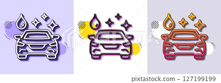 Car wash line icon. Halftone dotted pattern. Gradient icon with grain shadow. Clean auto sign. Shiny transport symbol. Line car wash icon. Various designs. Vector Car wash line icon. Halftone dotted pattern. Gradient icon with grain shadow. Clean auto sign. Shiny transport symbol. Line car wash icon. Various designs. Vector 127199199