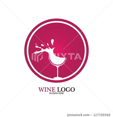 Wine logo design template.vector illustration of icon-vector Wine logo design template.vector illustration of icon-vector 127199368