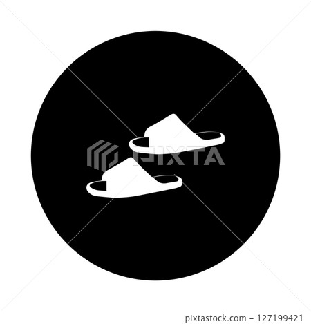 simple sandal icon in black 127199421