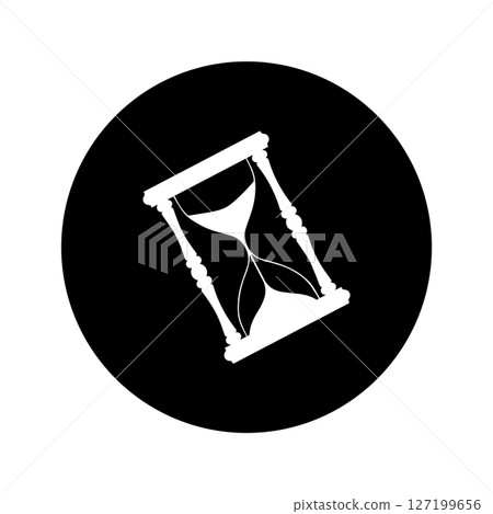 Vintage hourglass / sandglass timer or clock flat icon for apps and websites 127199656