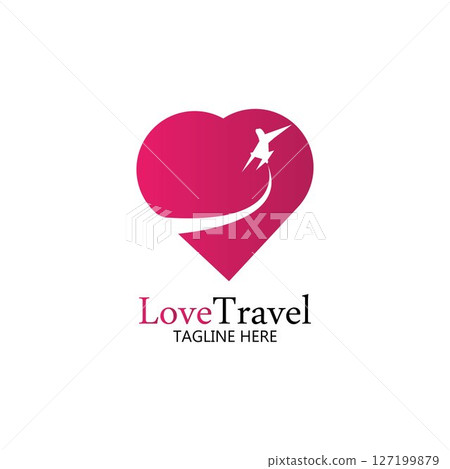 Love Travel logo vector icon design template 127199879