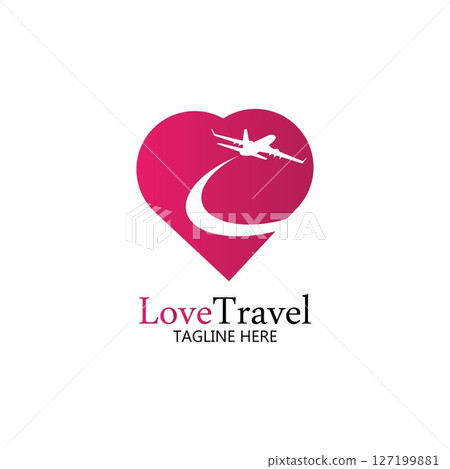 Love Travel logo vector icon design template 127199881