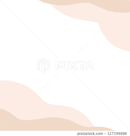 Wave pattern watercolor background material, beige dull color frame 127199896