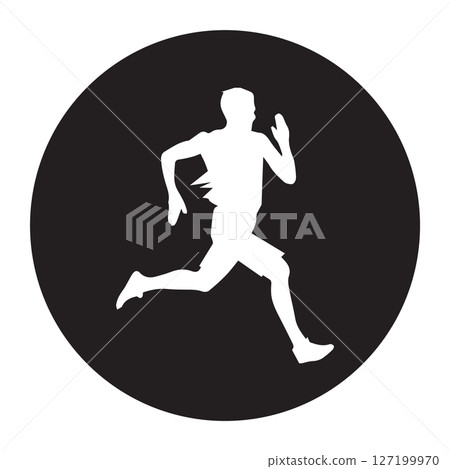 image of a person racing, icon illustration 127199970