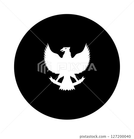 Garuda Indonesia symbol, vectors illustration. Garuda Indonesia symbol, vectors illustration. 127200040