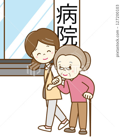 I went to the hospital with my grandmother, accompanied by a caregiver. I went to the hospital with my grandmother, accompanied by a caregiver. 127200103