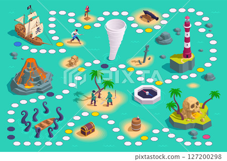 Pirate Isometric board game route 127200298