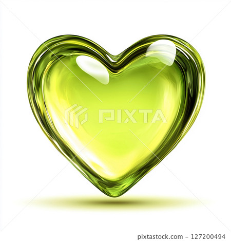 綠色心形液滴AI影像 127200494