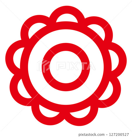 花圈圖示插畫，紅花圈符號 127200527