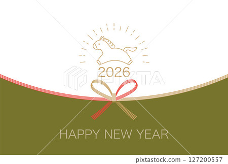 2026 Year of the Horse Yokocho Greeting Card Template 127200557