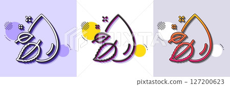 Water drop line icon. Halftone dotted pattern. Gradient icon with grain shadow. Moisture sign. Line water drop icon. Various designs. Vector Water drop line icon. Halftone dotted pattern. Gradient icon with grain shadow. Moisture sign. Line water drop icon. Various designs. Vector 127200623