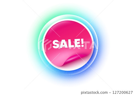 Sale sticker blue gradient. Paper offer price tag. Sale promotion tag. Special offer price sign. Advertising Discounts symbol. Sticker label. Grain dots effect. Vector Sale sticker blue gradient. Paper offer price tag. Sale promotion tag. Special offer price sign. Advertising Discounts symbol. Sticker label. Grain dots effect. Vector 127200627
