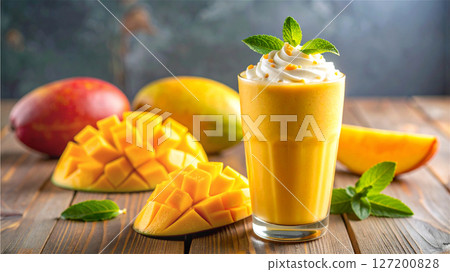 Delicious mango smoothie 127200828