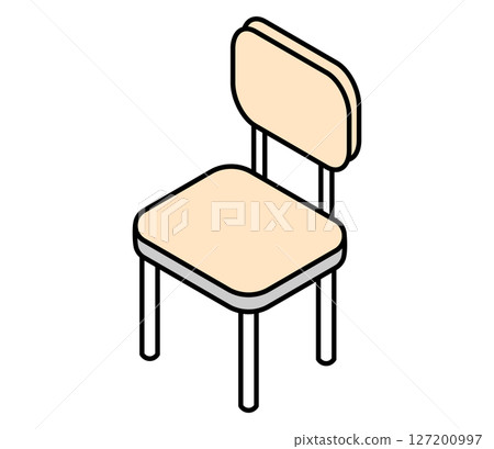 Simple chair isometric illustration vector 127200997