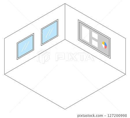 Three-dimensional room illustration vector 127200998