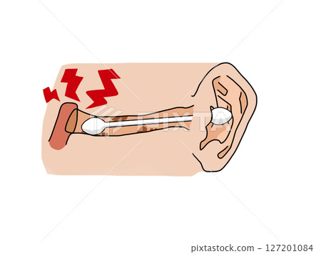 Earpick illustration (cotton swab 2) 127201084