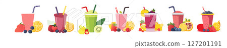 Delicious Smoothie Collection: 8 Vibrant Fruit and Vegetable Blend Images Delicious Smoothie Collection: 8 Vibrant Fruit and Vegetable Blend Images 127201191