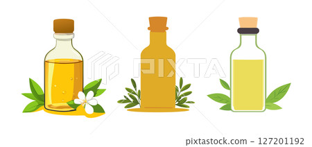 Three Essential Oils Bottles: Aromatic Oils, Herbal Extracts, and Natural Remedies Three Essential Oils Bottles: Aromatic Oils, Herbal Extracts, and Natural Remedies 127201192