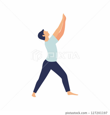 Man Practicing a Yoga Pose for Flexibility and Strength 127201197