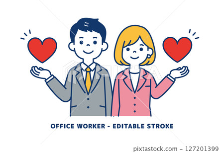 Vector illustration material of businessman for welfare and social contribution image_Men and women set 127201399