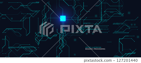 Futuristic cyber BG with motherboard and chip, abstract computer engine pattern, modern tech wallpaper for AI data cover, digital network design, innovation engineering concept. Vector background Futuristic cyber BG with motherboard and chip, abstract computer engine pattern, modern tech wallpaper for AI data cover, digital network design, innovation engineering concept. Vector background 127201440