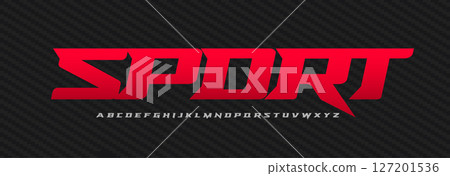 Sport racing alphabet, slanted razor font, bold italic typeface for dynamic powerful headline, automotive logo performance kinetic typography, extreme speed typographic design. Vector typeset Sport racing alphabet, slanted razor font, bold italic typeface for dynamic powerful headline, automotive logo performance kinetic typography, extreme speed typographic design. Vector typeset 127201536