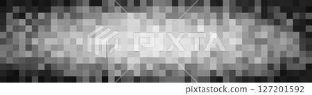 Horizontal pixel glitch block. Bright noise strip with clear square structure simulates compression error or interference effect. Digital abstract texture. Vector illustration. Horizontal pixel glitch block. Bright noise strip with clear square structure simulates compression error or interference effect. Digital abstract texture. Vector illustration. 127201592