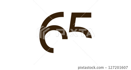 Minimalist Number 65 in Modern Cut-Out Style, Bold Abstract Typeface for Creative Design, Birthday, Anniversary, Poster or Logo Use. Vector Illustration. Minimalist Number 65 in Modern Cut-Out Style, Bold Abstract Typeface for Creative Design, Birthday, Anniversary, Poster or Logo Use. Vector Illustration. 127201607